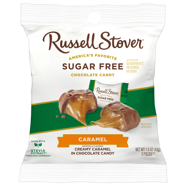 Russell Stover Sugar Free Caramel Chocolate Candy - 3 ct