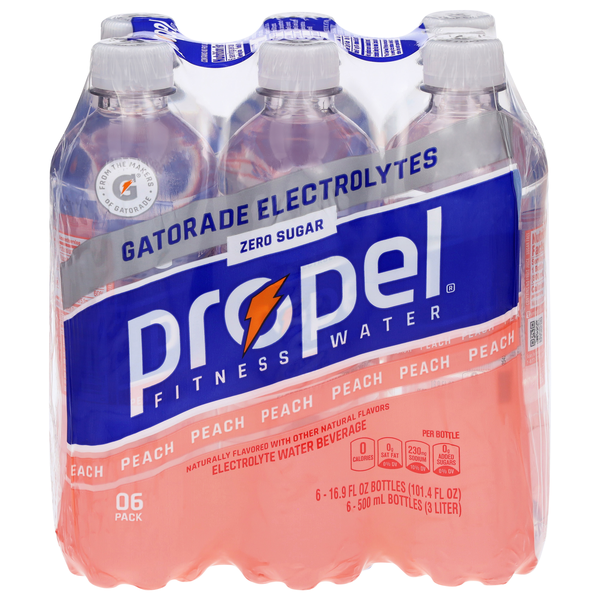 Propel Zero Sugar Peach Electrolyte Water Beverage - 6 pk