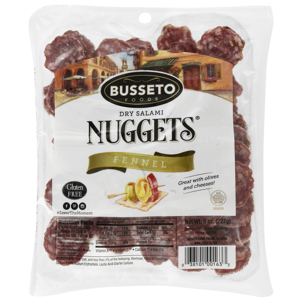 Busseto Gluten Free Fennel Dry Salami Nuggets