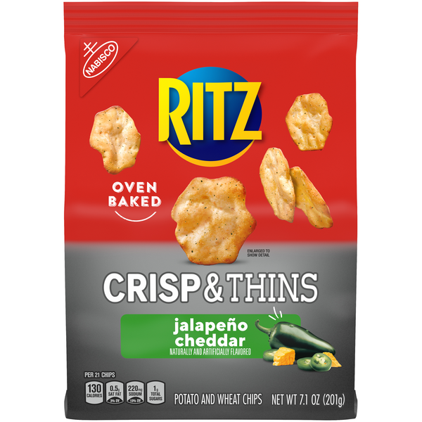 Nabisco Ritz Crisp & Thins Jalapeno Cheddar Potato & Wheat Chips
