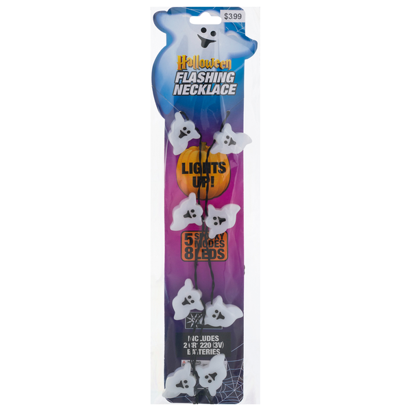 Magic Seasons Halloween Flashing Necklace Ghost