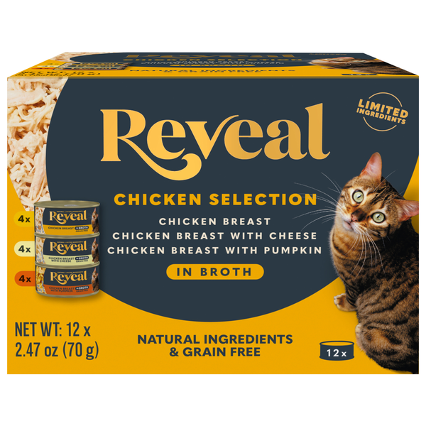 Reveal Grain Free Natural Chicken in Broth Cat Food Mixer Variety - 12 ct