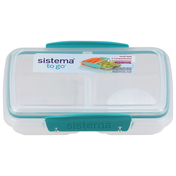 Sistema To Go Teal Small Split Food Container 11.8 oz