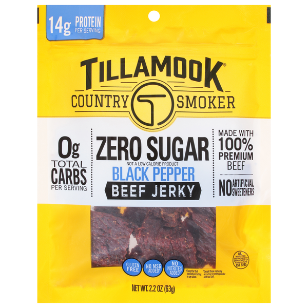 Tillamook Country Smoker Zero Sugar Black Pepper 14g Protein Beef Jerky