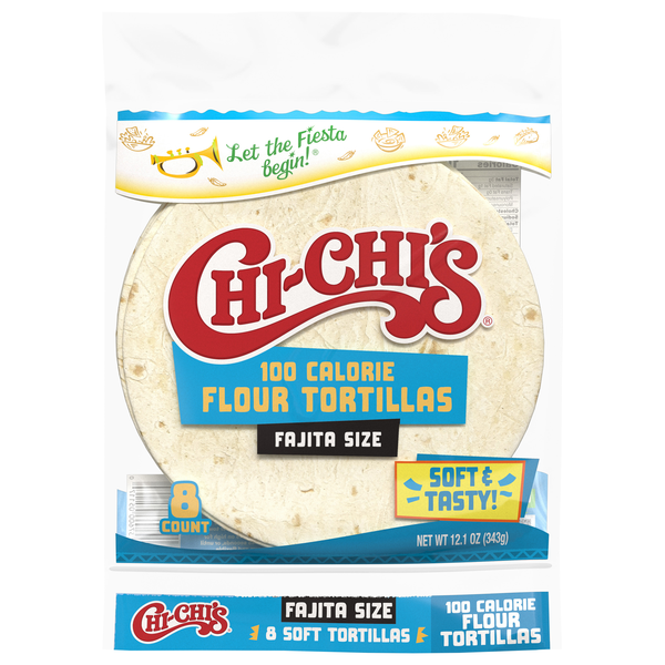 CHI-CHI'S 100 Calorie Fajita Style Flour Tortillas 6 Inch - 8 ct