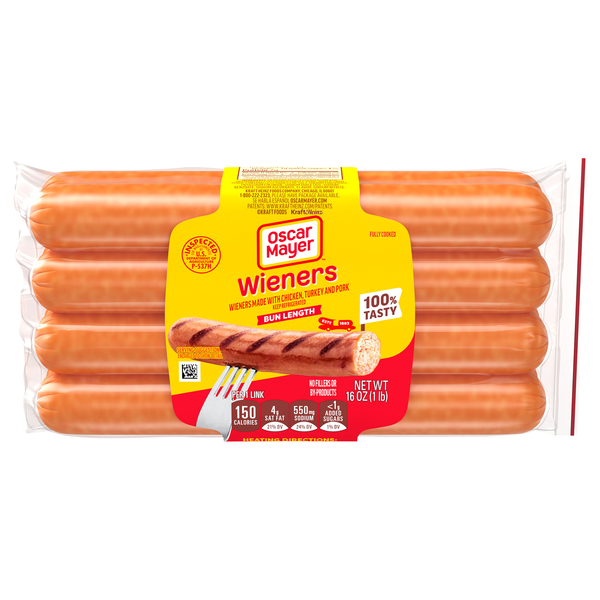 Oscar Mayer Bun Length Uncured Turkey Chicken & Pork Wieners - 8 ct