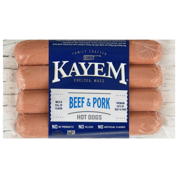 Kayem Beef & Pork Hot Dogs - 8 ct