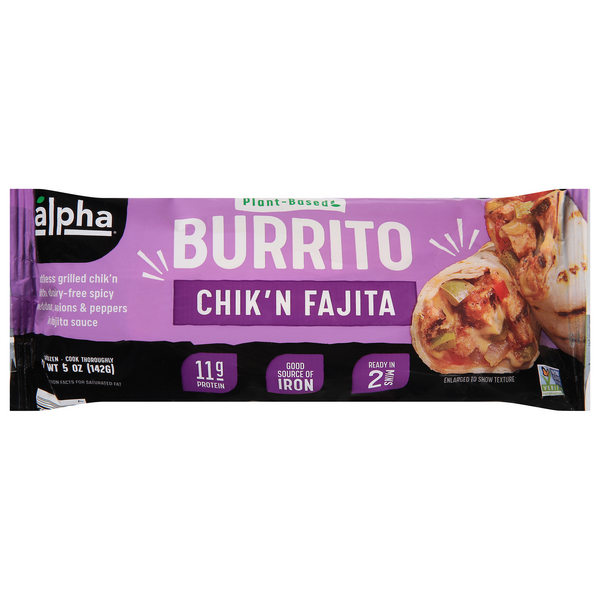 Save on Alpha Burrito Chick'N Fajita Frozen Order Online Delivery Giant