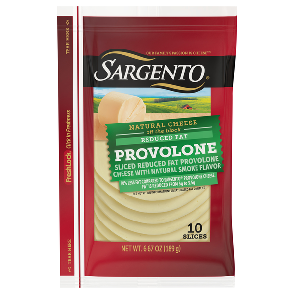 Sargento Natural Reduced Fat Smoke Flavor Provolone Cheese Slices - 10 ct