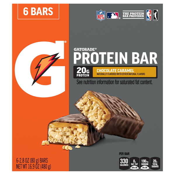 Gatorade Chocolate Caramel 20g Protein Bar - 6 ct