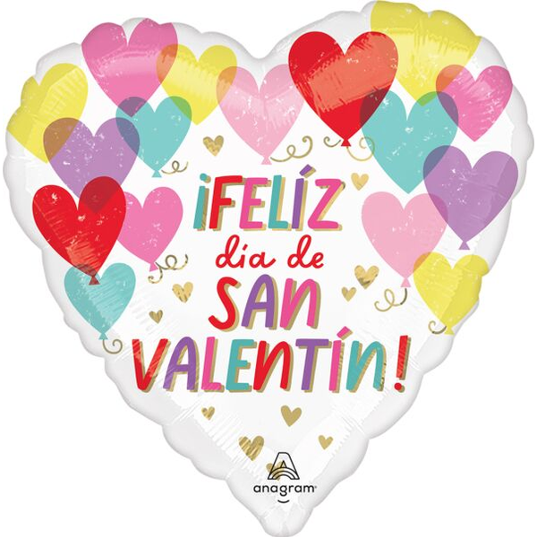 Feliz Dia De San Valentin 18 Inch Helium-Filled Foil Balloon