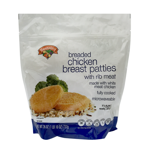 Hannaford Breaded Chicken Breast Patties - apx 10 ct Frozen
