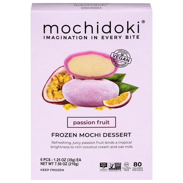Mochidoki Passion Fruit Frozen Mochi Dessert - 6 ct