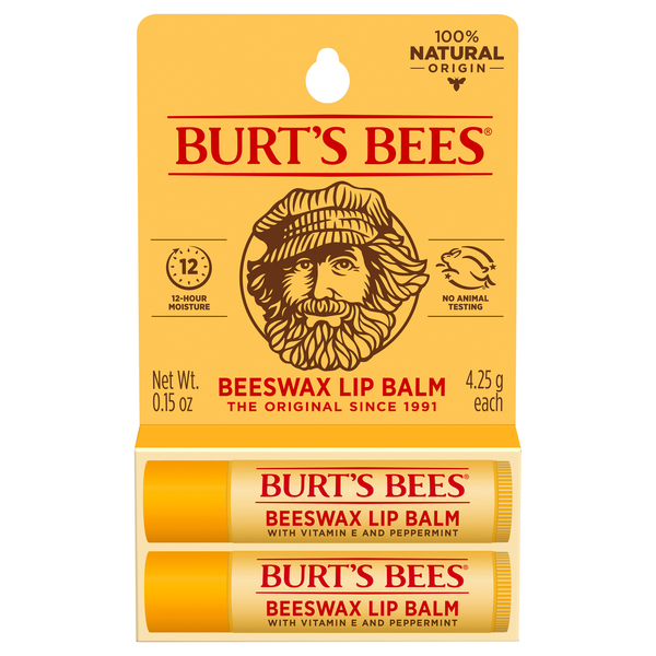 Burt's Bees Beeswax Lip Balm with Vitamin E and Peppermint - 2 ct