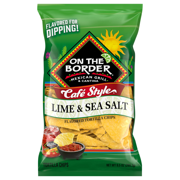 On The Border Cafe Style Lime & Sea Salt Tortilla Chips