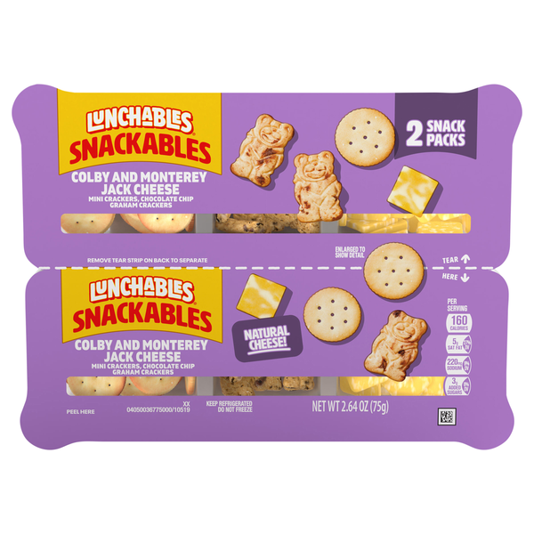 Lunchables Snackables Colby Monterrey Jack Cheese & Crackers Snack - 2 ct