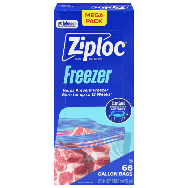 Ziploc Stay Open Gallon Freezer Bags