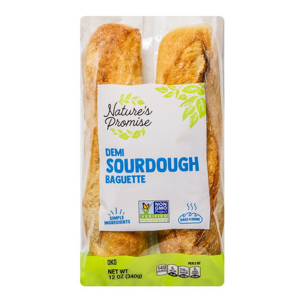 Nature's Promise Bakery Sourdough Demi Baguette - 2 ct