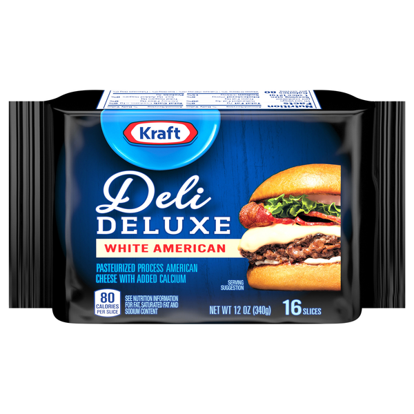Kraft Deli Deluxe White American Cheese Slices - 16 ct