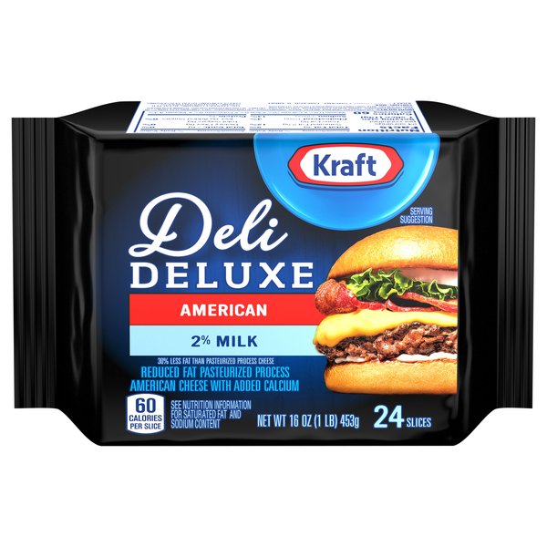 Kraft Deli Deluxe Reduced Fat Yellow American Cheese Slices - 24 ct
