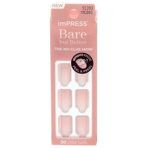 imPRESS Bare but Better No Glue Press On Nails Short