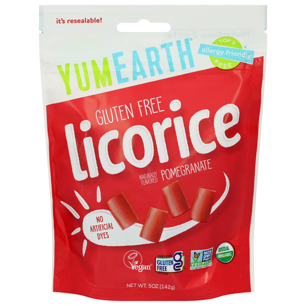 YumEarth Organic Gluten Free Vegan Pomegranate Licorice Candy
