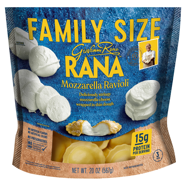Giovanni Rana Mozzarella Cheese Ravioli Pasta Family Size Fresh