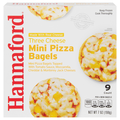 Hannaford Three Cheese Mini Pizza Bagels - 9 ct Frozen