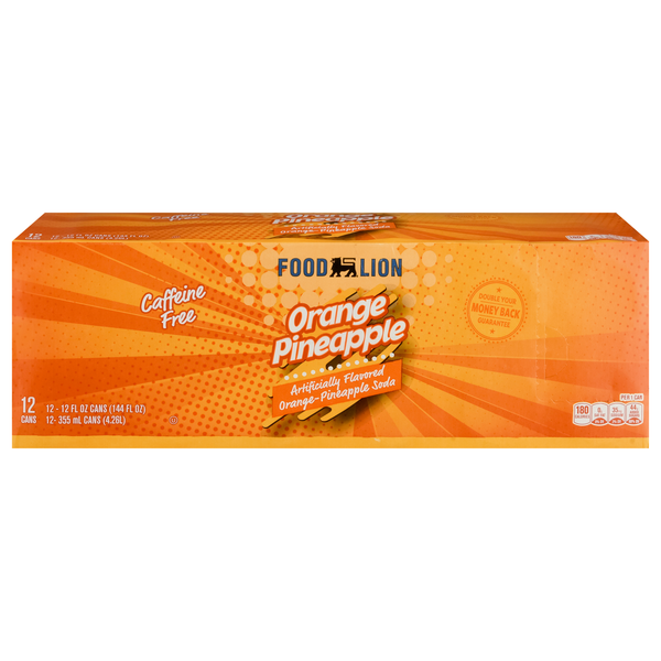 Save on Food Lion Orange Pineapple Soda Caffeine Free 12 pk