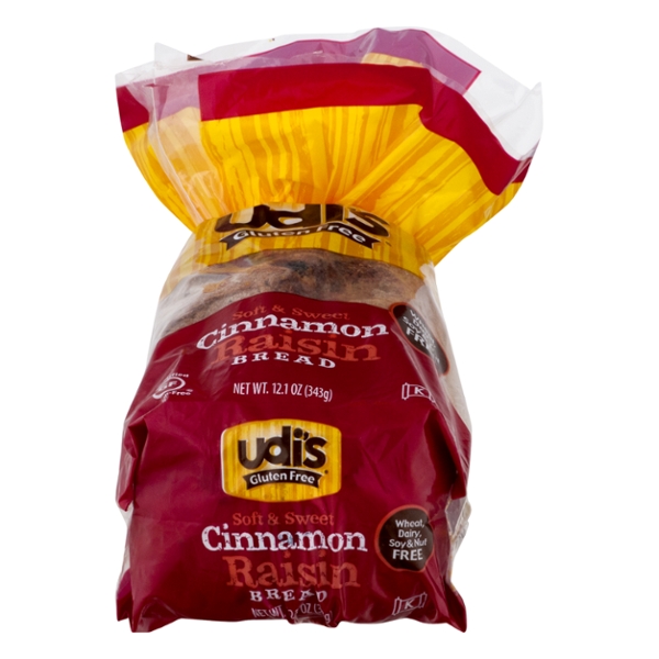 Udi's Gluten Free Cinnamon Raisin Sliced Bread Frozen
