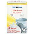 Food Lion Kitchen Bags Tall with Tie Flaps 13 Gallon