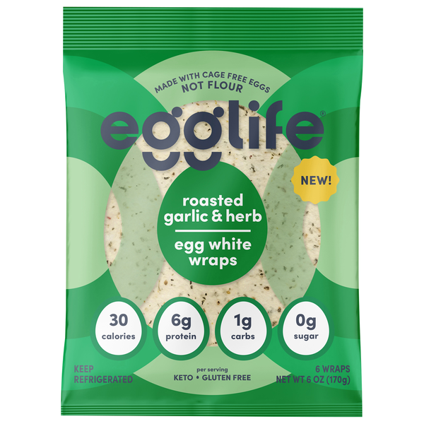Save on Egglife Gluten Free Roasted Garlic & Herb Egg White Wraps 6
