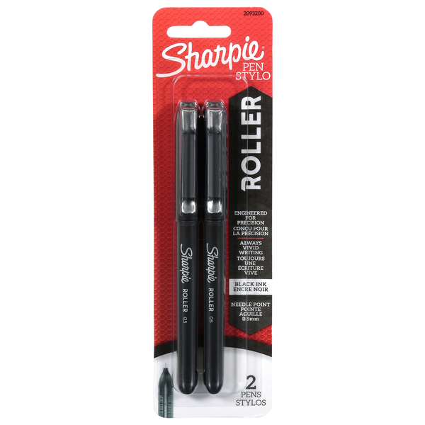 Sharpie Roller Needle Point Pens Black