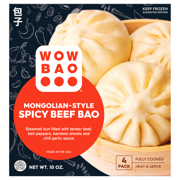 Wow Bao Mongolian Style Spicy Beef Bao Buns - 4 ct