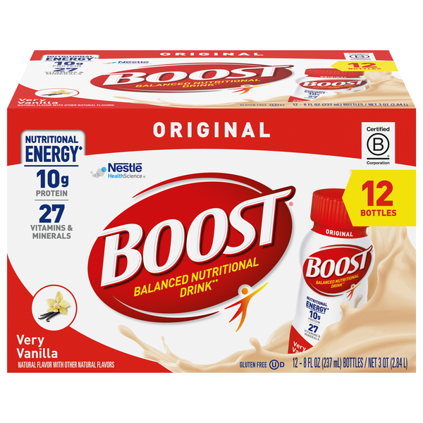 BOOST Original Very Vanilla 10g Protein Nutritional Drink - 12 pk