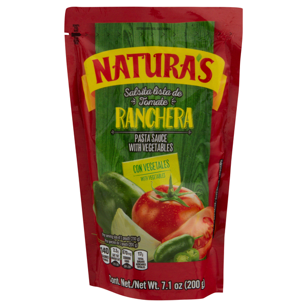 Natura's Ranchera Pasta Sauce with Vegetables