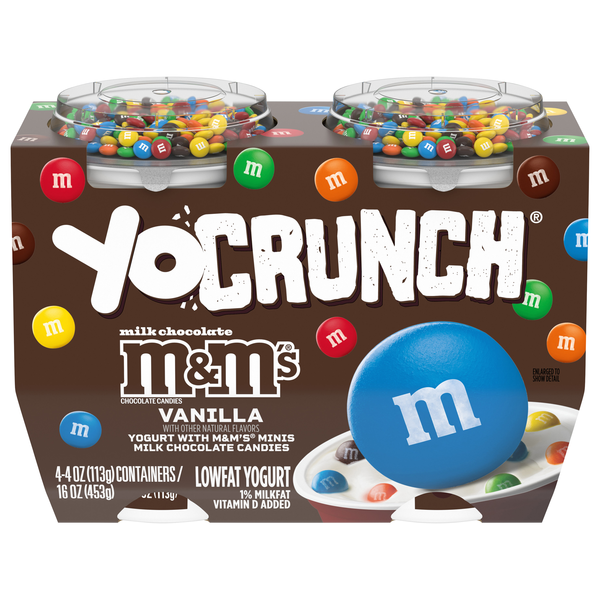 YoCrunch Low Fat M&M's Vanilla Yogurt Cup - 4 ct