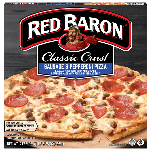 Red Baron Classic Crust Sausage & Pepperoni Pizza Frozen