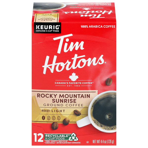 Tim Hortons Rocky Mountain Sunrise Light Roast K-Cup Coffee Pods