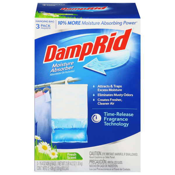 DampRid Hanging Bag Moisture Absorber Fresh Scent - 3 ct