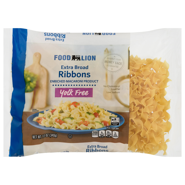 Food Lion Yolk Free Extra Broad Ribbons (Egg White Noodles)