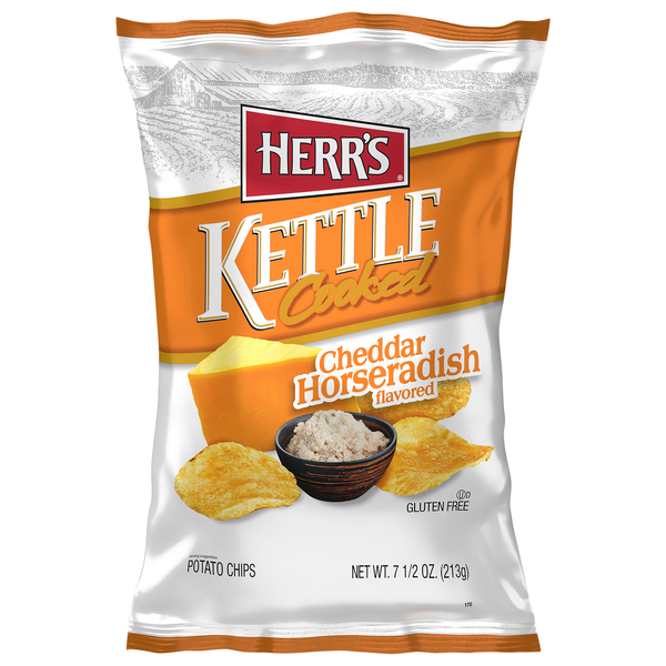 Save on Herr's Kettle Cooked Potato Chips Cheddar Horseradish Flavor