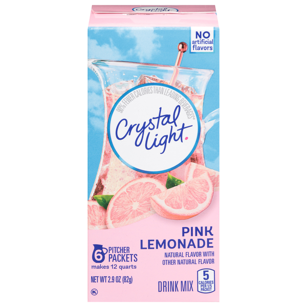 Crystal Light Pitcher Packets Drink Mix Pink Lemonade - 6 ct