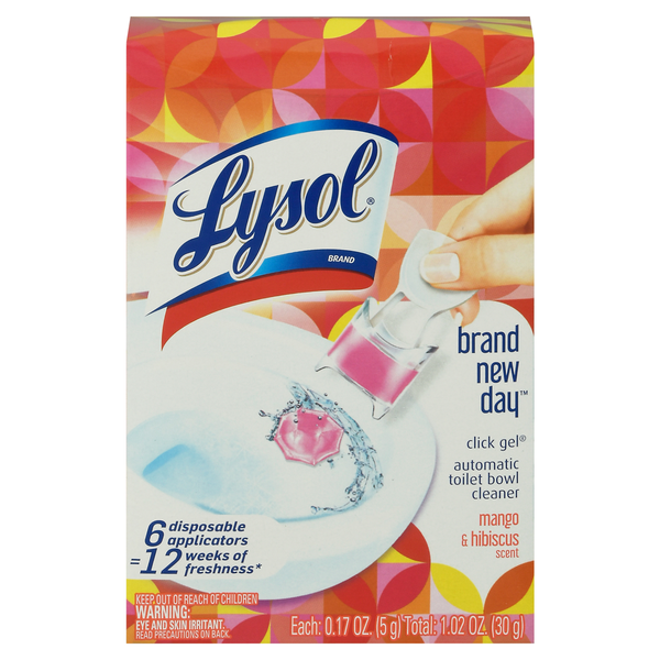 Lysol Brand New Day Mango & Hibiscus Click Gel Toilet Bowl Cleaner - 6 ct