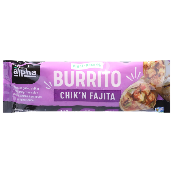 Save on Alpha Burrito Chick'N Fajita Frozen Order Online Delivery Giant