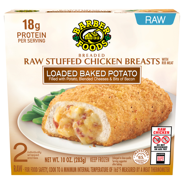 Barber Foods Loaded Baked Potato Stuffed Raw Chicken Breasts - 2 ct Frozen