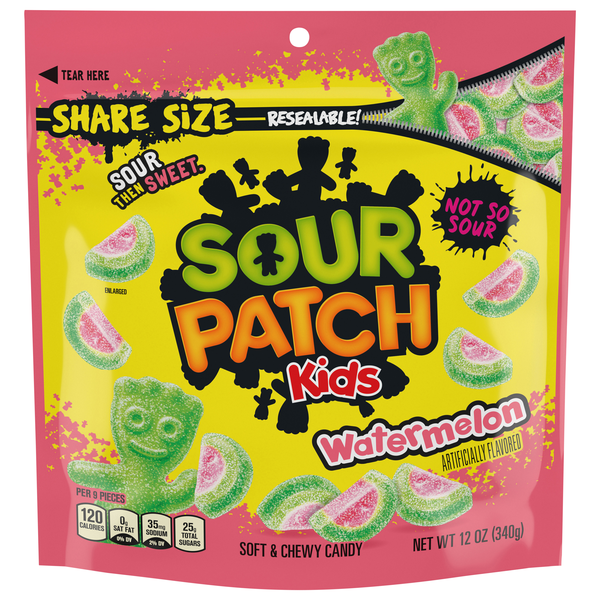 Sour Patch Kids Watermelon Sour Then Sweet Soft & Chewy Candy Share Size