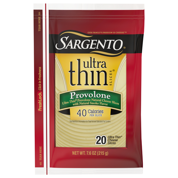 Save on Sargento Ultra Thin Cheese Slices Provolone Natural 20 ct
