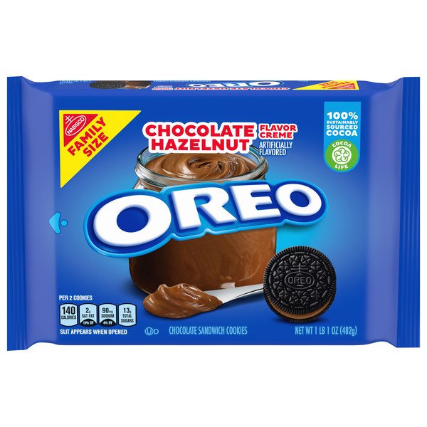Save on OREO Chocolate Sandwich Cookies Chocolate Hazelnut Family Size