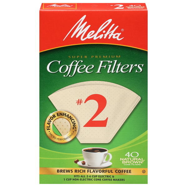 Save on Melitta Super Premium Coffee Filters 2 Natural Brown Order